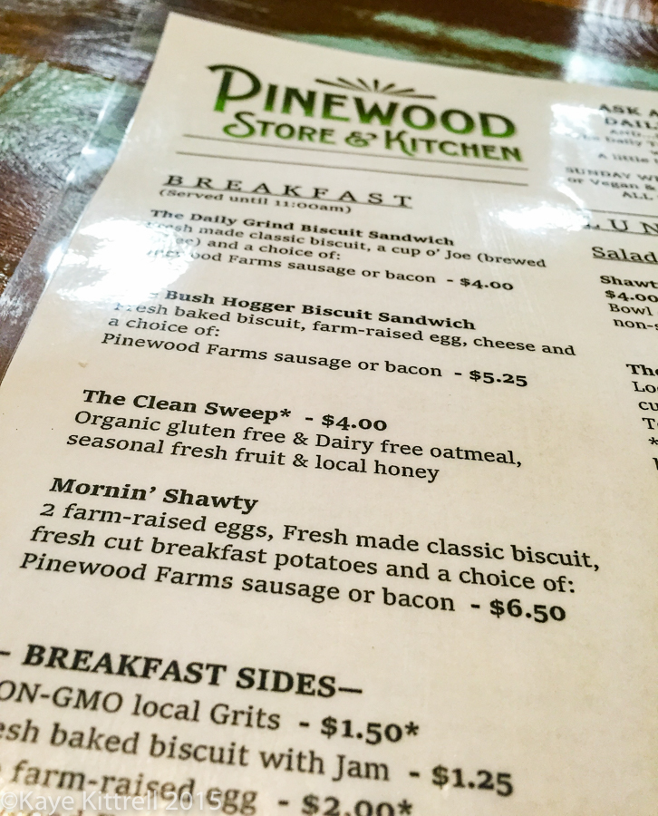 Files from the Road: Farm to Table in Pinewood - menu