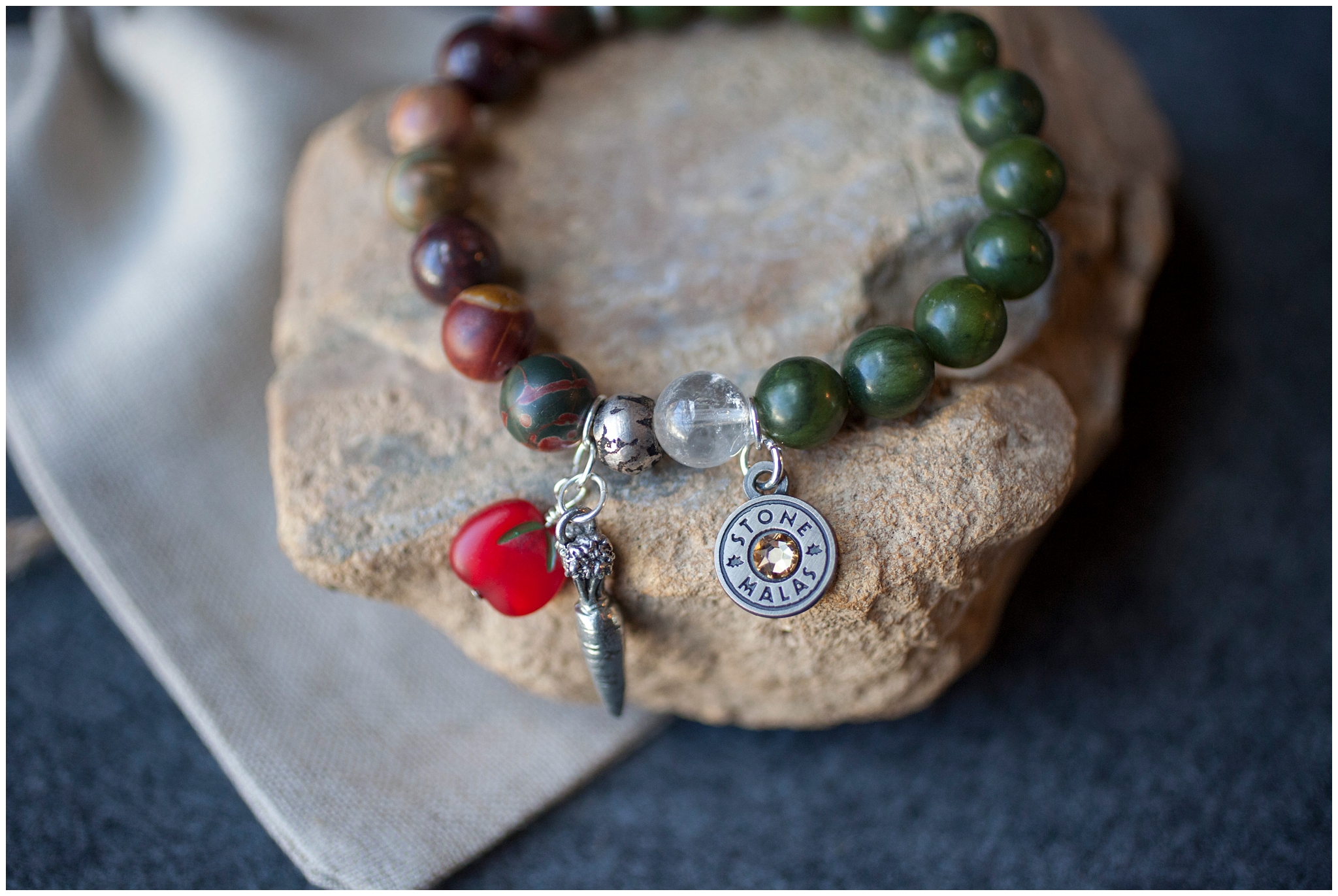 Late Bloomer Inspired StoneMalas Bracelet - detail