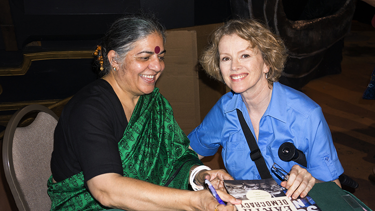 Kaye Kittrell with Vandana Shiva Late Bloomer is TWO-Vandana