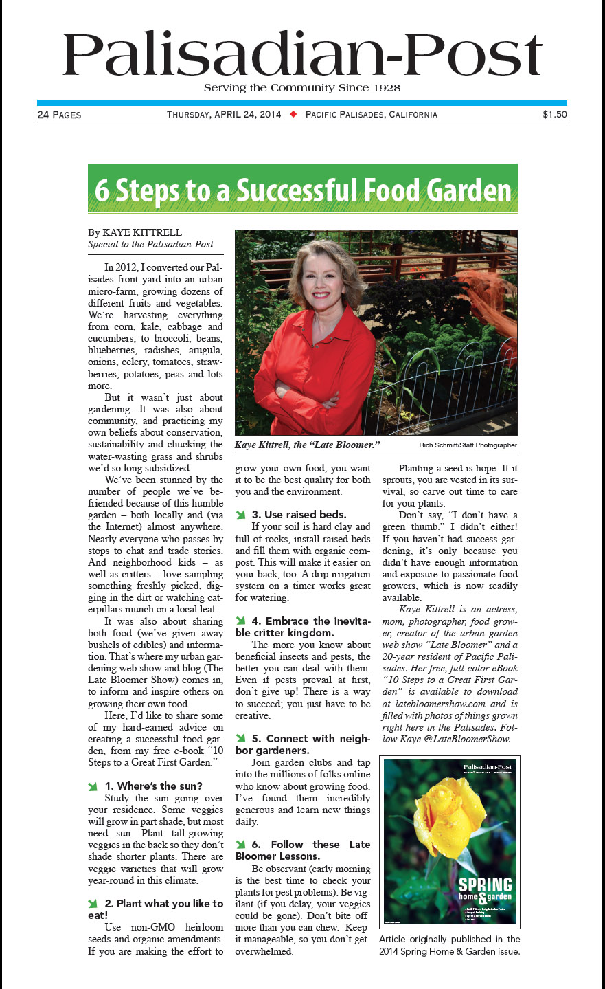 Palisadian-Post features Kaye in Spring Garden issue